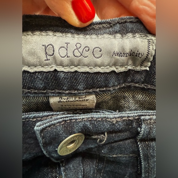 PD&C Paper Denim & Cloth Dark Wash Slim Fit Boot Cut Jeans Size 30 - Picture 7 of 10